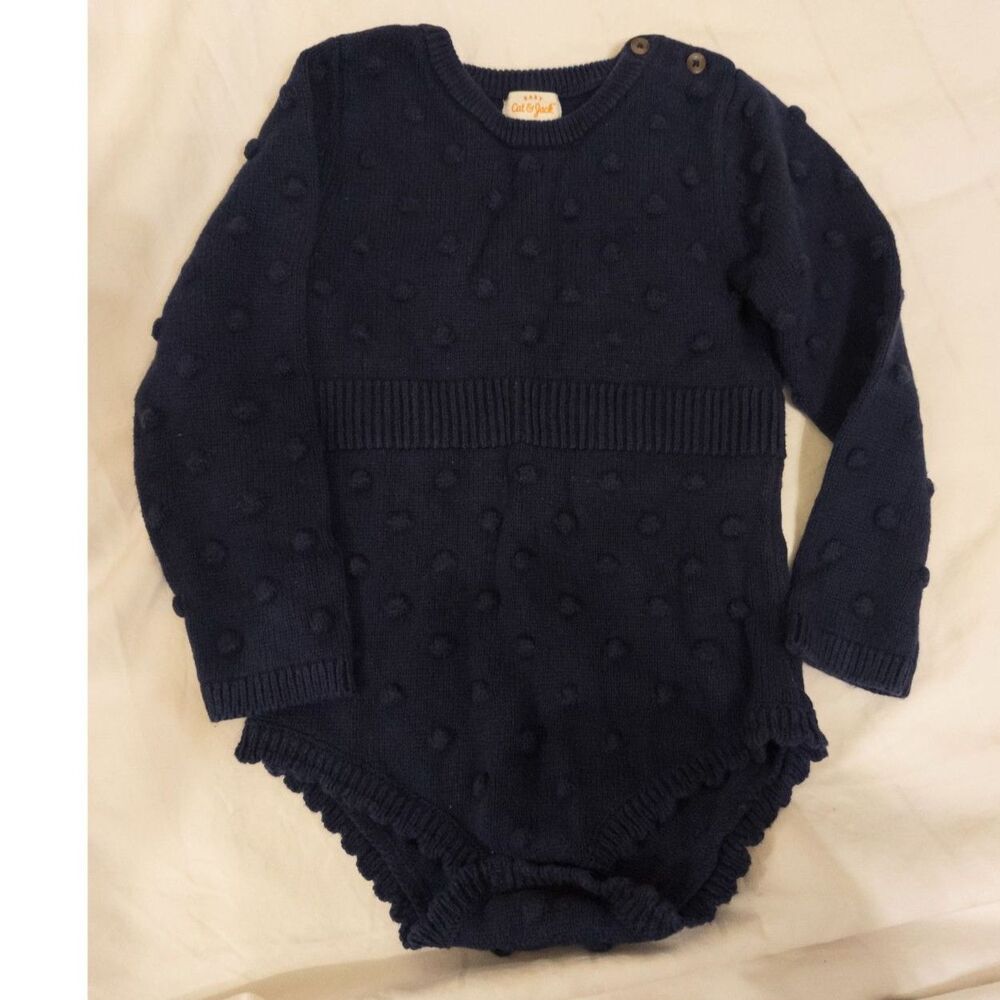 Cat & Jack navy‎ onesie sweater size 24m